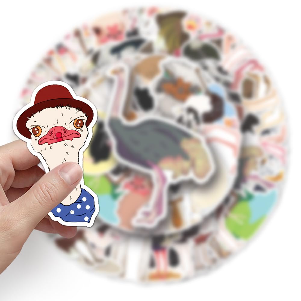 Vibrant Peacock Vinyl Stickers, 50 PCS Waterproof Illustrated Animal Decals for Laptops Scrapbooking, Journals, Notebooks - Image 4