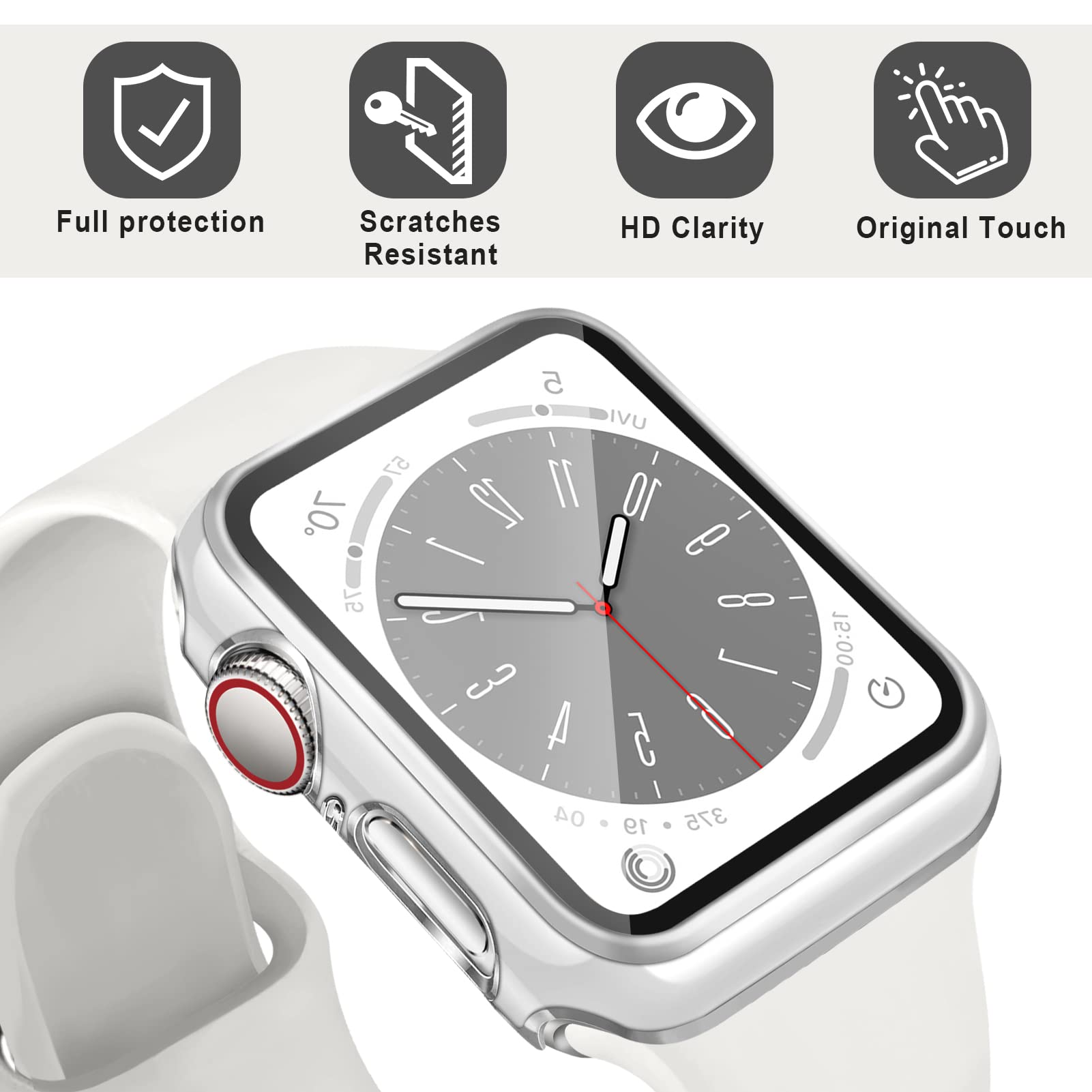 3 Pezzi]Cover per Apple Watch SE/2 44mm 40mm Series 6 5 4 PC Rigido