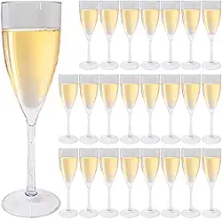 Kit Taças de Champanhe Espumante em Acrílico Premium Transparente 180ml (24)