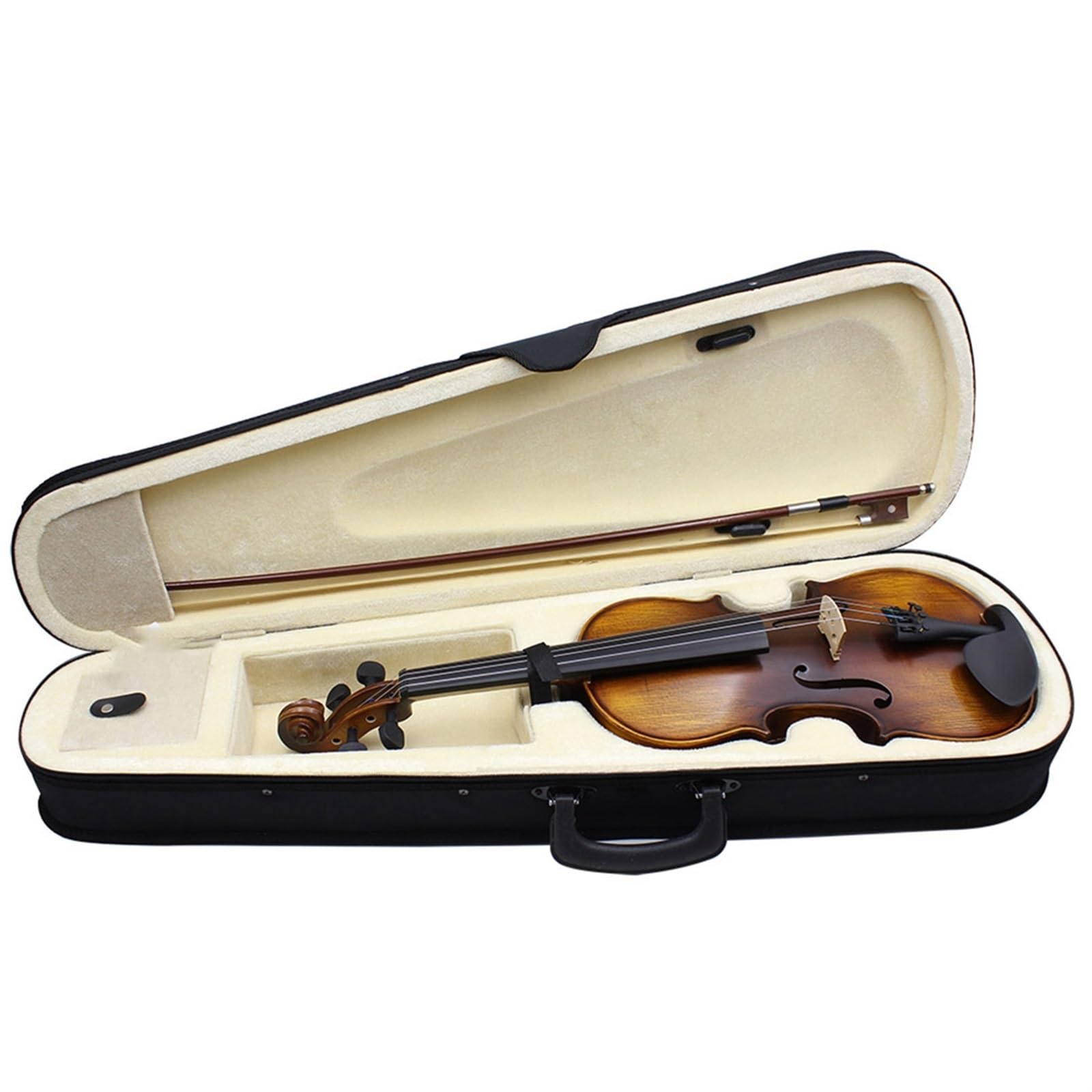 Violin Set Akustische Violine Geige Kit 1/2 1/8 1/4 3/4 Glanz Mit Bogen Fall Weiß Schwarz Farbe Musik Geschenk