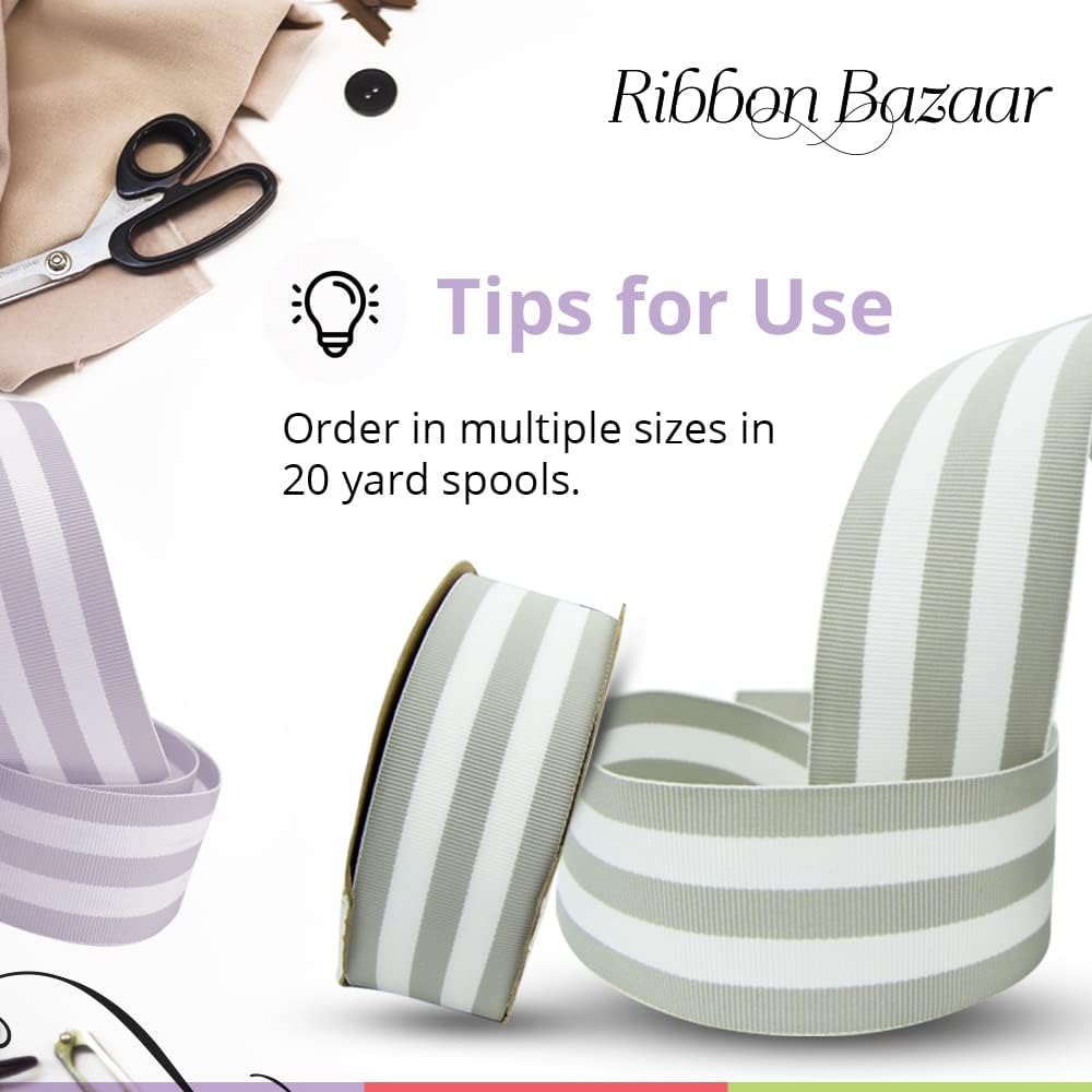 Ribbon Bazaar Mono Striped Grosgrain Ribbon Woven Ribbed Texture - 100% Polyester Ribbon for Gift Wrapping, Home Decor, Bouquets, Cake Decorating & More - 1-1/2 inch Black 50 Yards