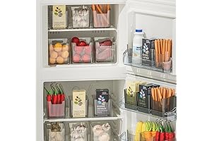 Fridge Side Door Organizer: Maximize Fridge Space with Clear Plastic Food Storage Bins (6-Pack)