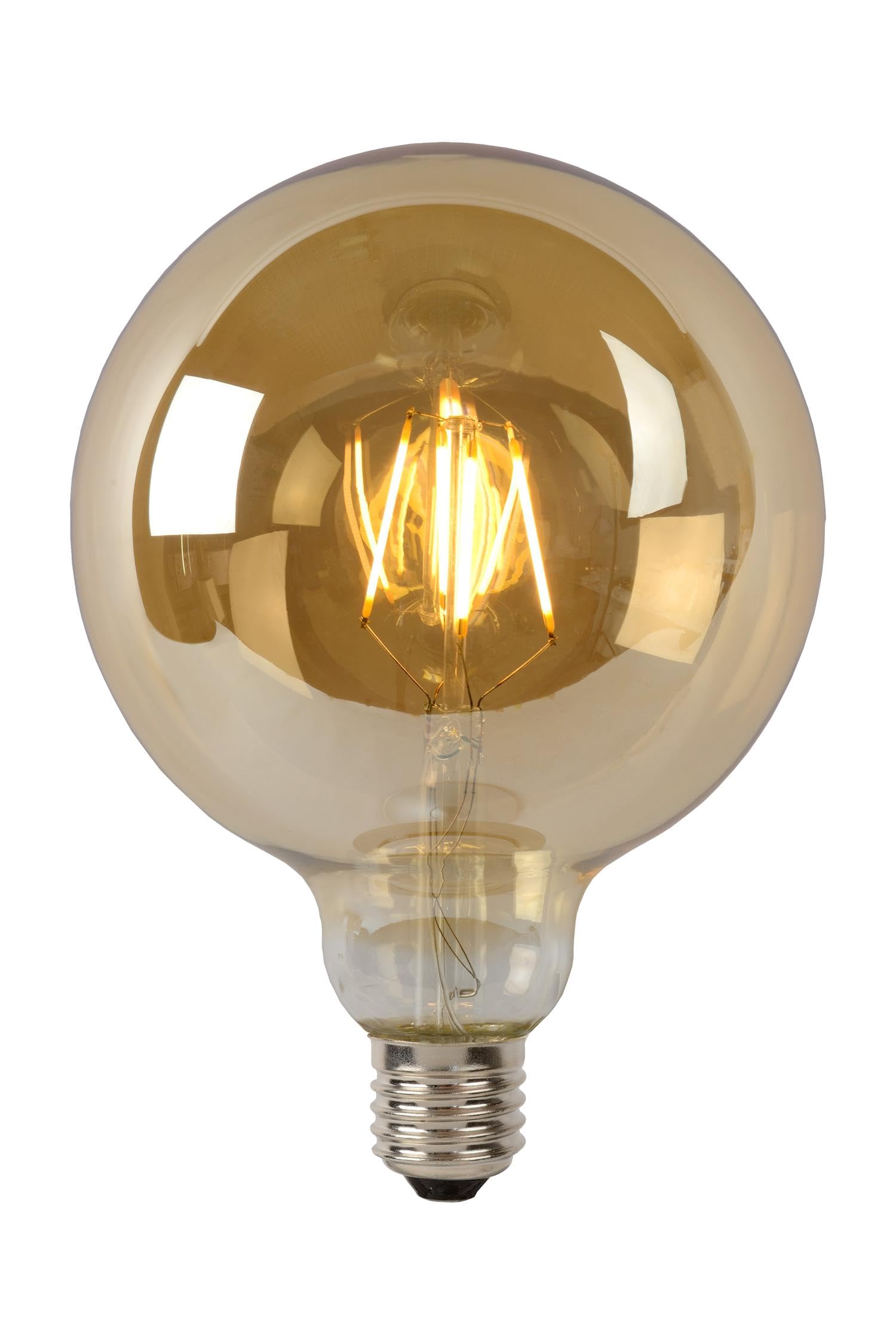 Lucide 8W Led Dimmable Amber Decorative Filament 125mm Globe BulbScrew Cap  2700K Warm White from B&Q