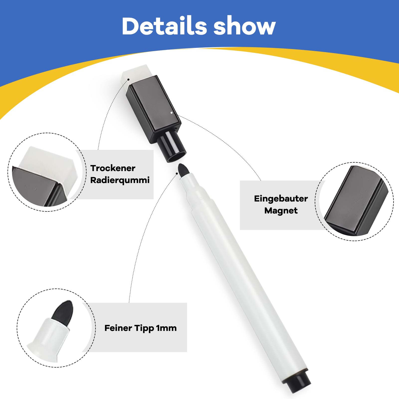 Pennarelli Per Lavagna Bianca Yummici - Set Da 10 Colorati Cancellabili - Foto 3