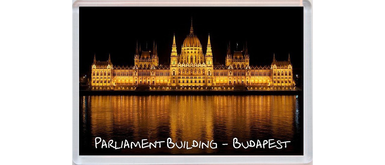 Baked Bean Store Multicolor Parliament Buildings - Budapest - Hungary - Jumbo Fridge Magnet