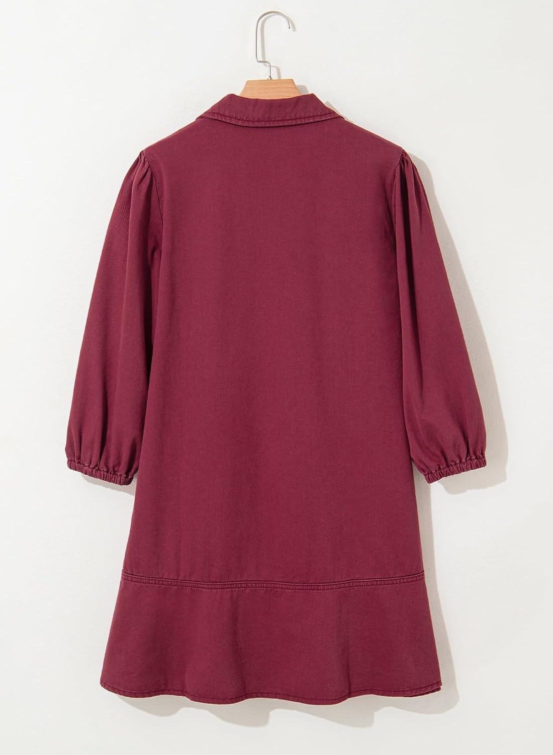 Dokotoo Denim Dress for Women Summer Casual Babydoll 2026 V Neck 3/4 Puff Sleeve Jean Dresses - Image 6