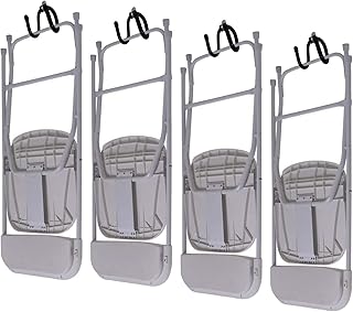 AUXPhome 4 Pack Chair Storage Rack, Wall Mounted Folding Chairs Organizer and Hanger, Garage Storage Tool Organizer Rack Tools Garage Organization Wall Mount Rack Hanger for Home, Garage, No Chair