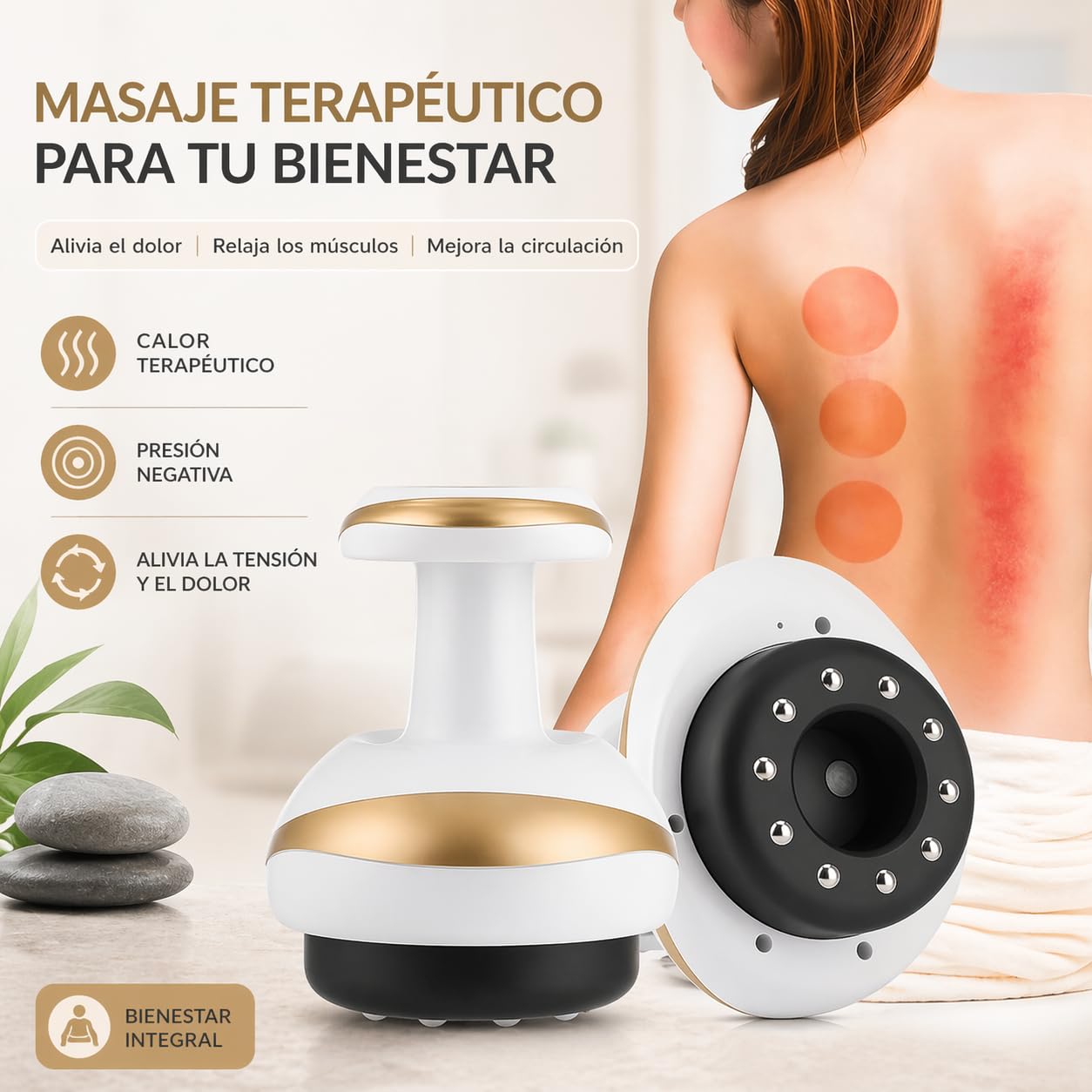 Masajeador Anticelulítico Reductor Eléctrico con Vacío y Gua Sha, Máquina Anticelulitis con Calor, Masaje Profundo Muslos Abdomen Hombros (Amarillo)