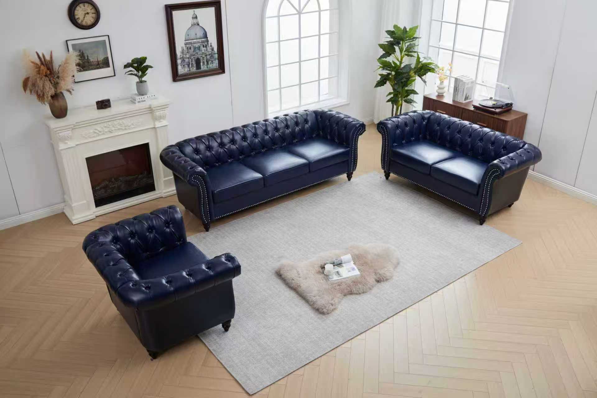 Sillón Moderno Chesterfield Piel Sintética Blanco miniatura 7