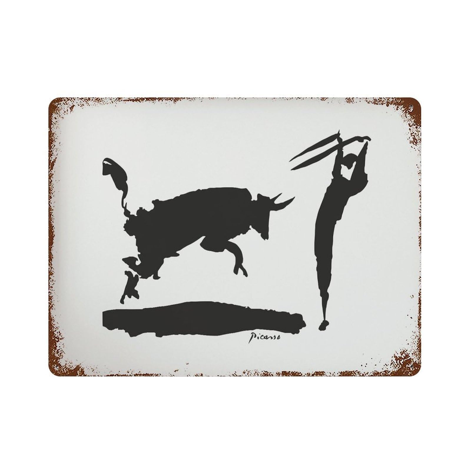 xiaoxiaoshen Pablo Picasso Bullfight Exhibition Wall Decor Art Metal Tin Poster Modern Home Decor Art Home Bar Shop Decorations Vintage Sign 30x40cm