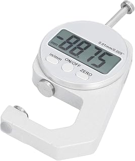 Medidor de espessura digital, micrômetro eletrônico redondo 0,01 mm micrômetro de metal de resolução digital com caixa de armazenamento para medir, pano de couro, filme(0-20 mm)
