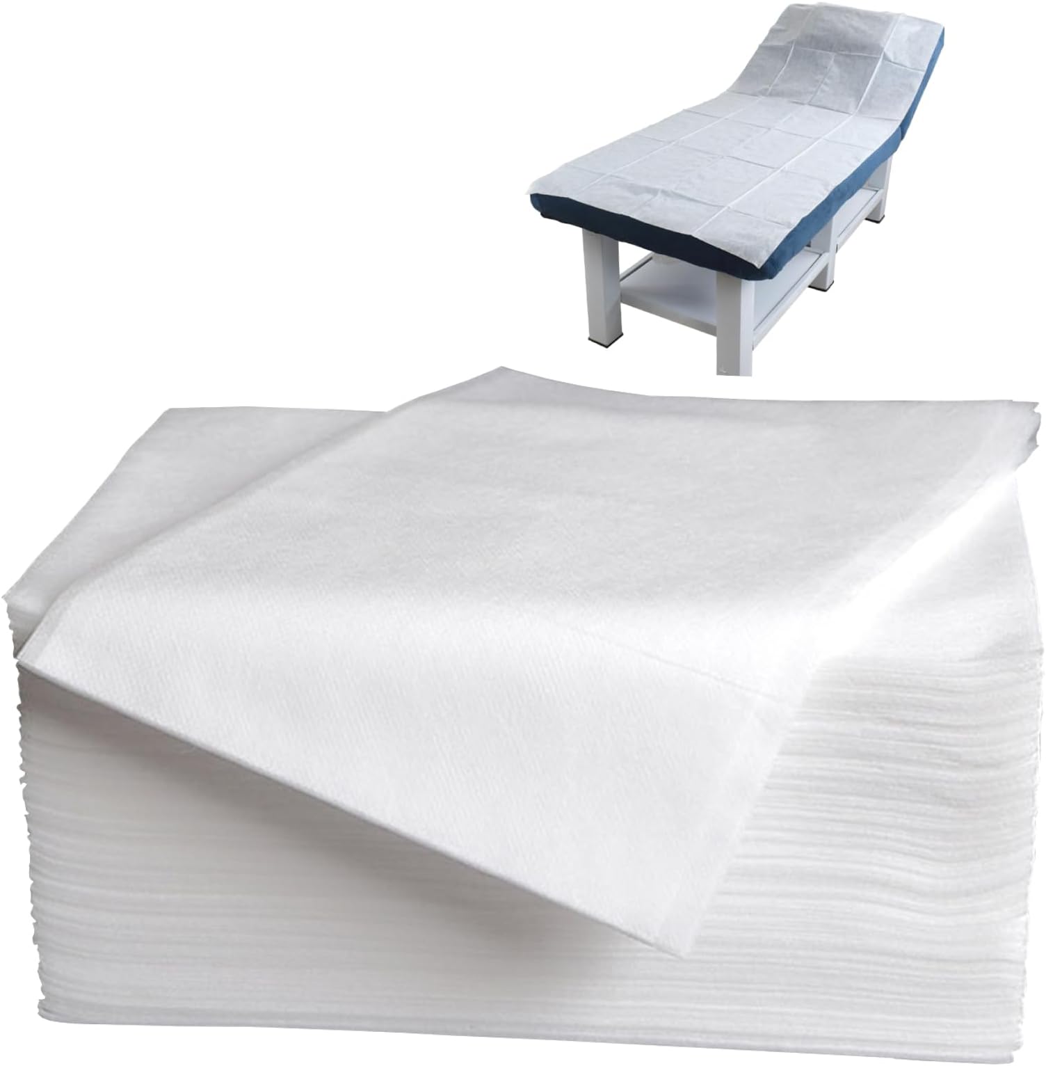 100 Pcs 31.5" x 71" Disposable Bed Sheets Waterproof Massage Table Sheets Non Woven Fabric SPA Bed Cover (White)