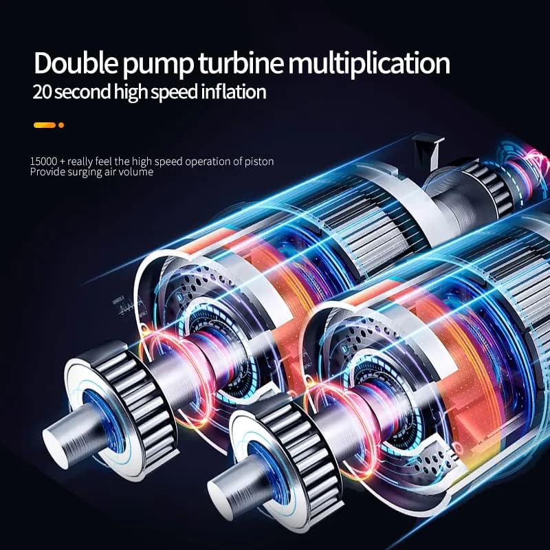 NOBONU 空気入れ 自転車 電動空気入れ 電動くうき入れ 充電式 軽量 小型 エアーコンプレッサー 大容量リチウムイオン電池内蔵