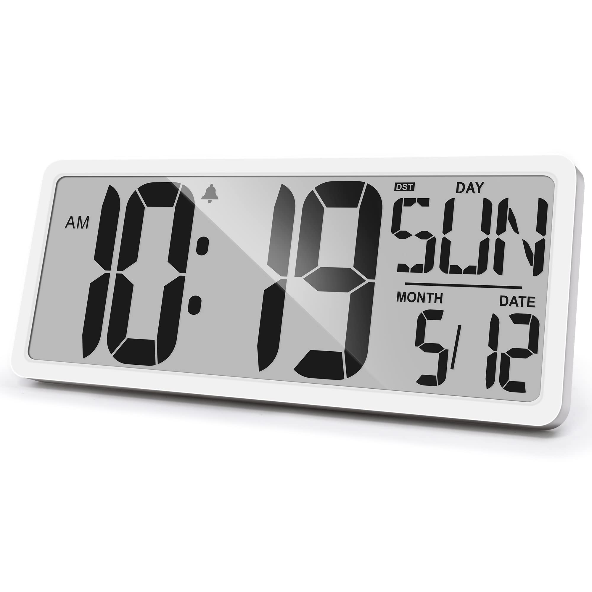 GEELION Large Digital Wall Clock 15.1 Inch Alarm Clock for Bedroom Wall Clocks Battery Operated Digital Clock Large Display with Temperature Desk