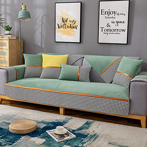 Sofa schonbezüge Couch schoner sofahussen Furniture Sofa Protector,L-förmiger Stoff Schnittsofaschild,Ecksofabezüge für Ledercouch,hocheffiziente rutschfeste Sofasitzbezüge-Grün_70 * 120 cm Cover