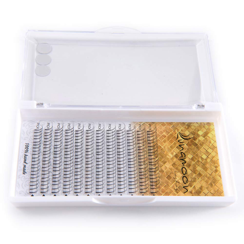 Lunamoon Russian Lashes Volume Pre-made Fans 3D 5D 6D 10D Individual Cluster Eyelash Extensions Flare Lash (0.1 D-Curl 10mm, 3D) - Image 3