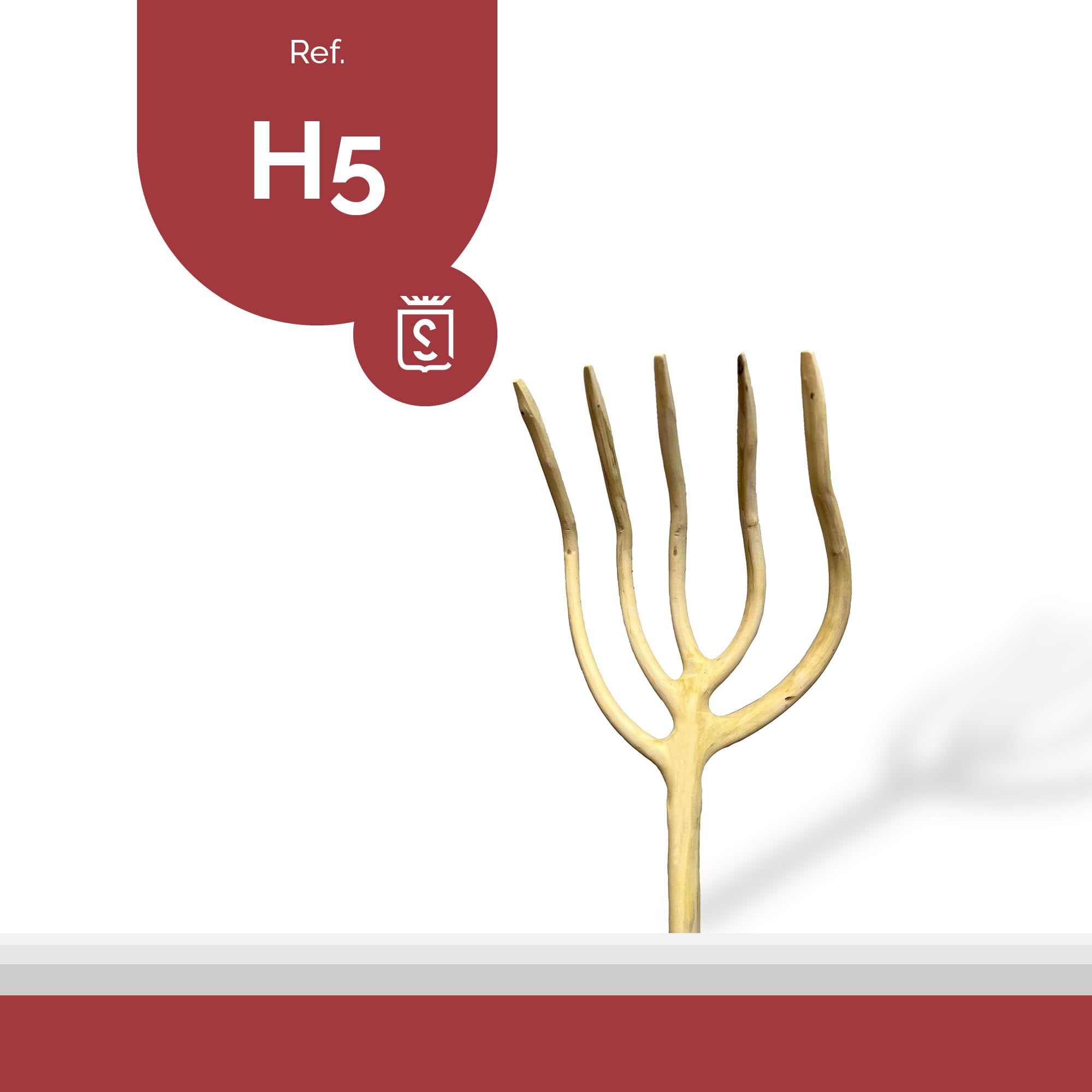 Forca di legno Almez a 5 plettri – Strumento da giardinaggio – Ornamentale, decorazione.