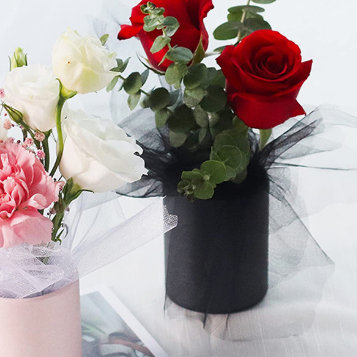 Set 4 Scatole Cilindriche Per Fiori - In Cartone Spesso Per Bouquet E Decorazioni