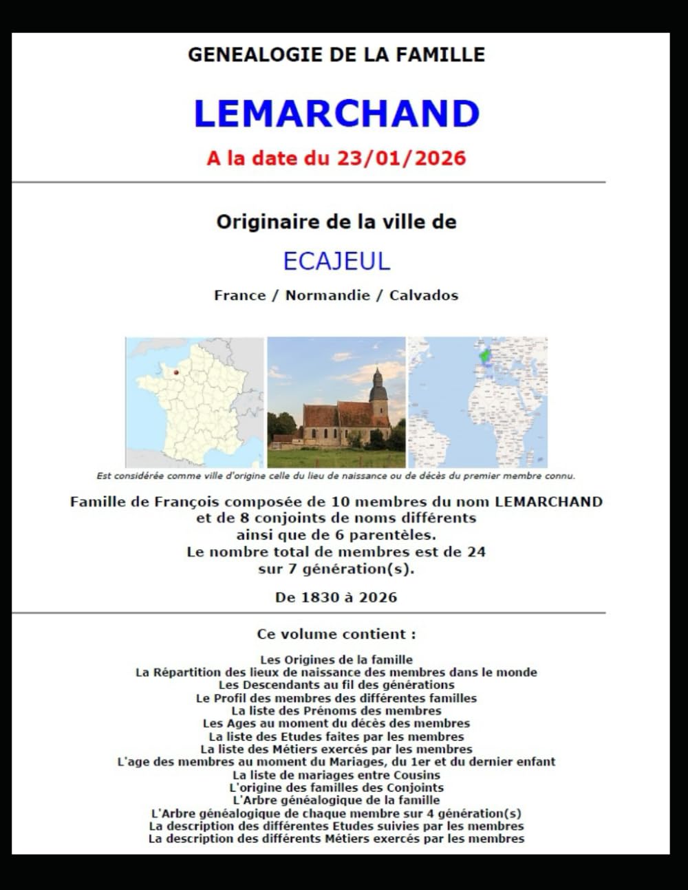 Généalogie LEMARCHAND