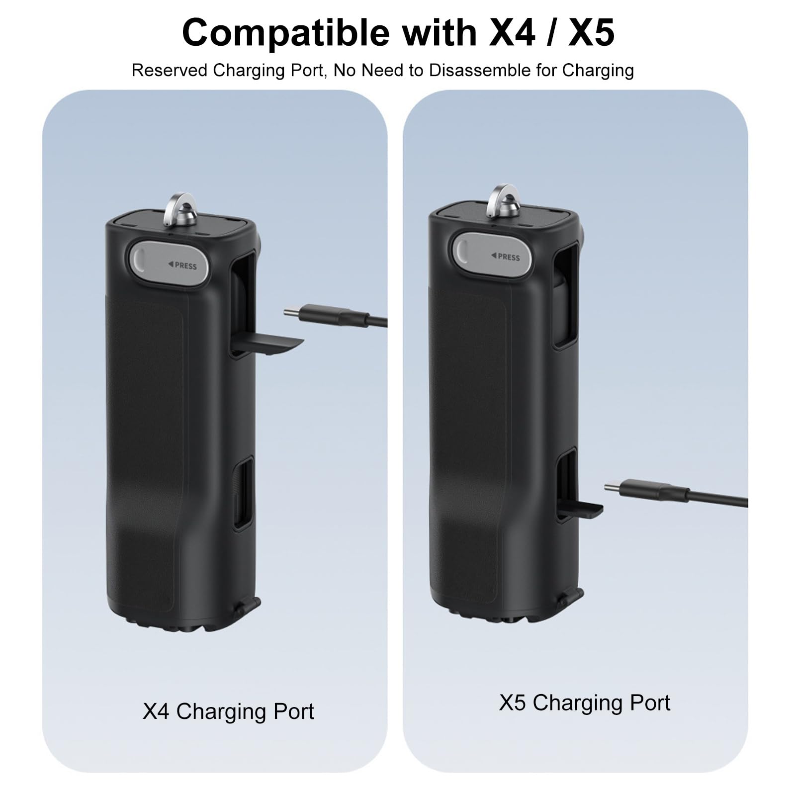 Bewinner ‌Poignée D'appareil Photo Pliable 3 en 1 |Poignée Convertible/trépied/étui de Rangement, Charge 500 G, Verrouillage à Double Pression et en Cuir pour Modèles X4/X5
