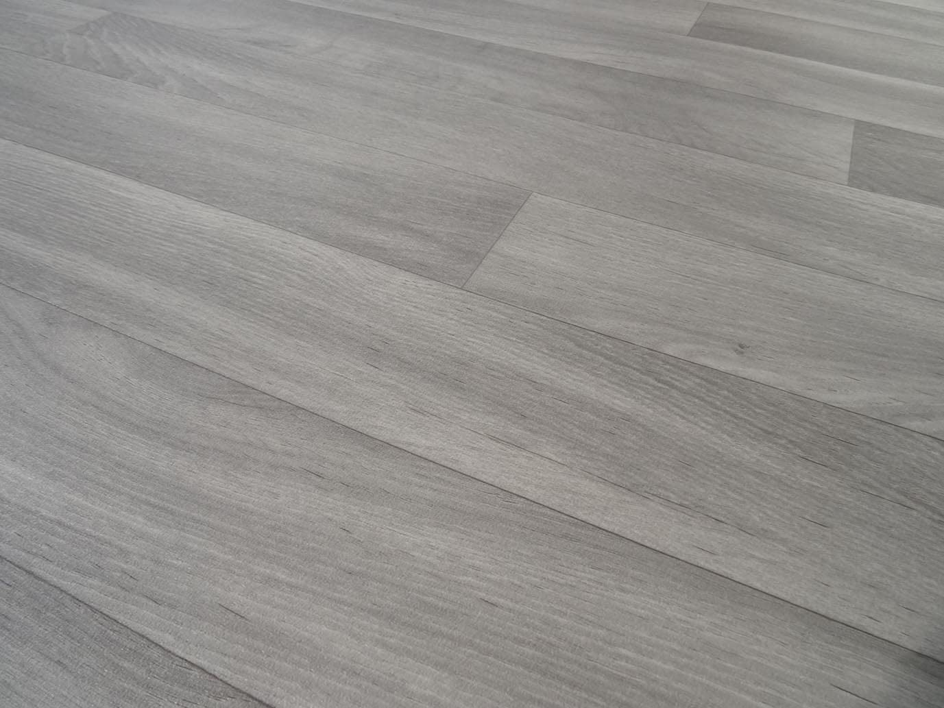 PVC Bodenbelag Vinylboden in grauem Holzton-Design, Zuschnitt (2m breit / 4m lang)
