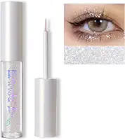 Erinde Delineador de sombra com glitter líquido, maquiagem coreana brilhante sob a sombra, metálico brilhante, leve, impermeável, uso prolongado, cola solta para maquiagem de olhos com cristais de