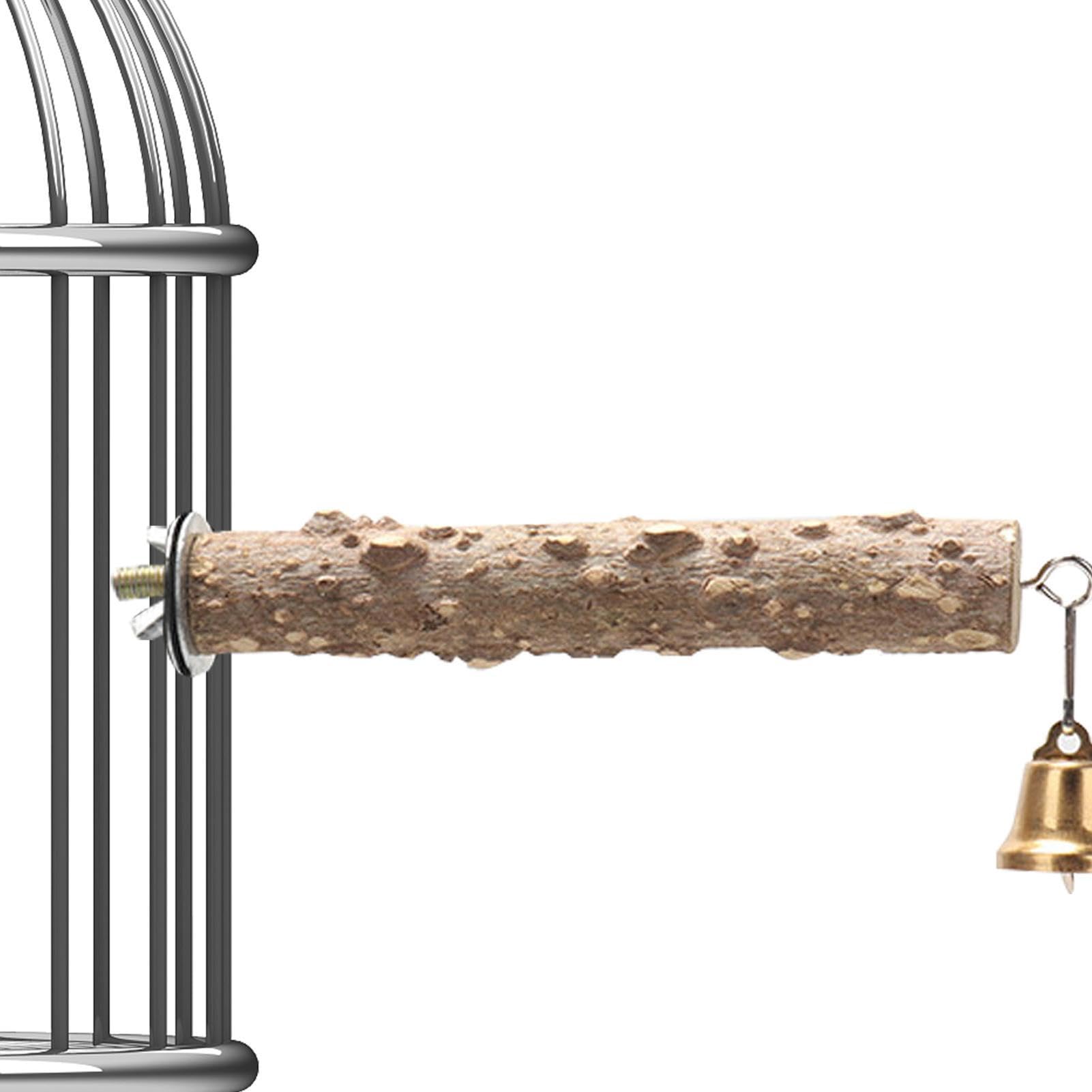 Amazon | 木製の鳥の止まり木 - ベル付きケージ用ペパーウッド鳥