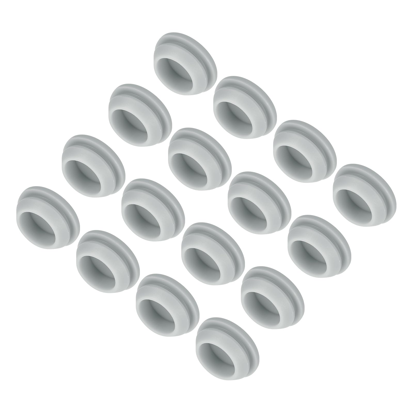 MECCANIXITY 16pcs Silicone Snap in Locking Hole Plugs,18mm/0.7 Inch Mounting Diameter Narrow Groove Width 2mm Panel Seal Cover Round for Kitchen Bulkheads Waterproof Sealing Plugs Grey