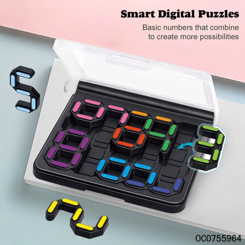 Image of TEC TAVAKKAL IQ Puzles Brain Teaser Game for Kids Portable 3D Logic Puzles 120 Challenges Educational Travel Game for Brain Development, Problem-Solving for Kids Adults (IQ Puzles Pyramid Number)
