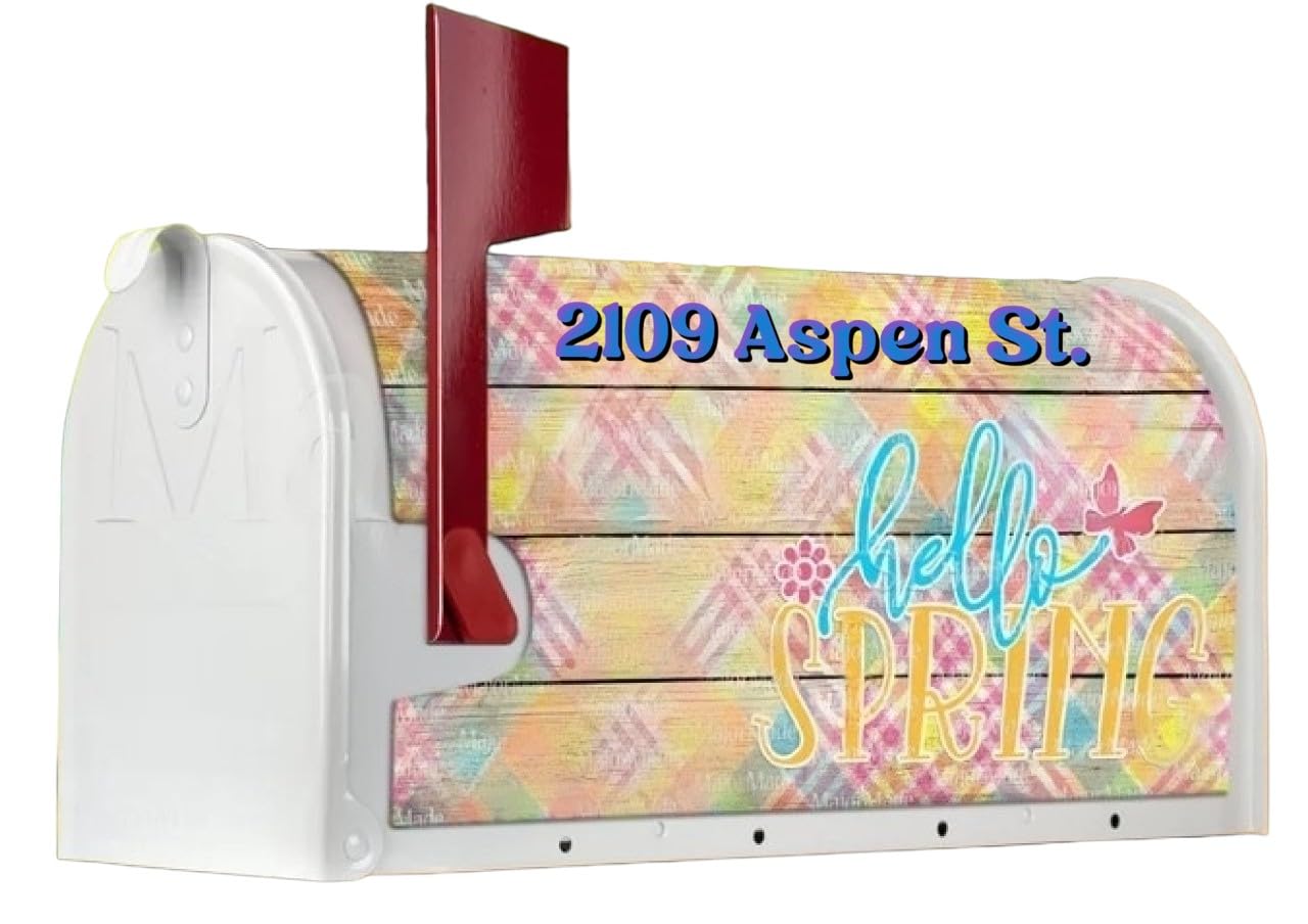 Spring Mailbox Cover Personalized Hello Spring Mailbox