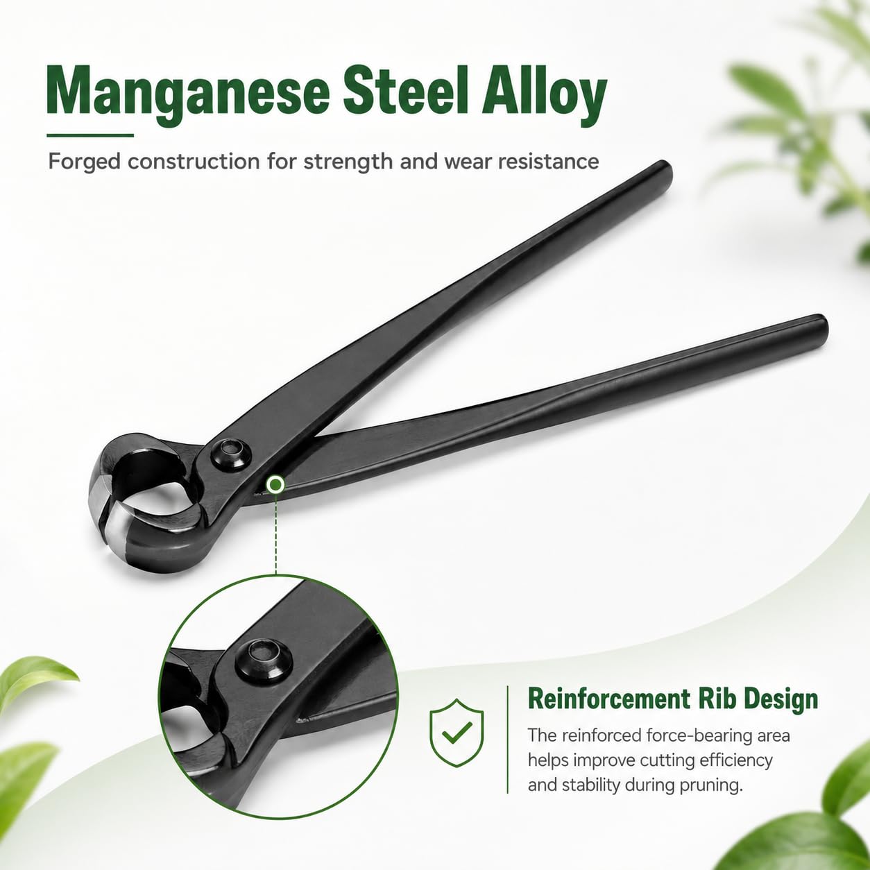 Taglierina Concava Bonsai, Attrezzi Bonsai Professionale, 210mm Concavo Cutter in Lega di Acciaio al Manganese, per Rimuovere Piccoli Rami, Sporgenze e Nodi