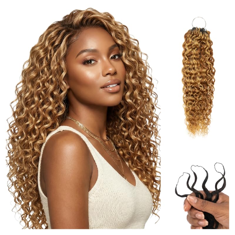 100% Unprocessed Remy Human Hair Feather Crochet Extensions for Women – Reusable, Invisible Knotless Feather Hair - Brumese - Honey Blonde