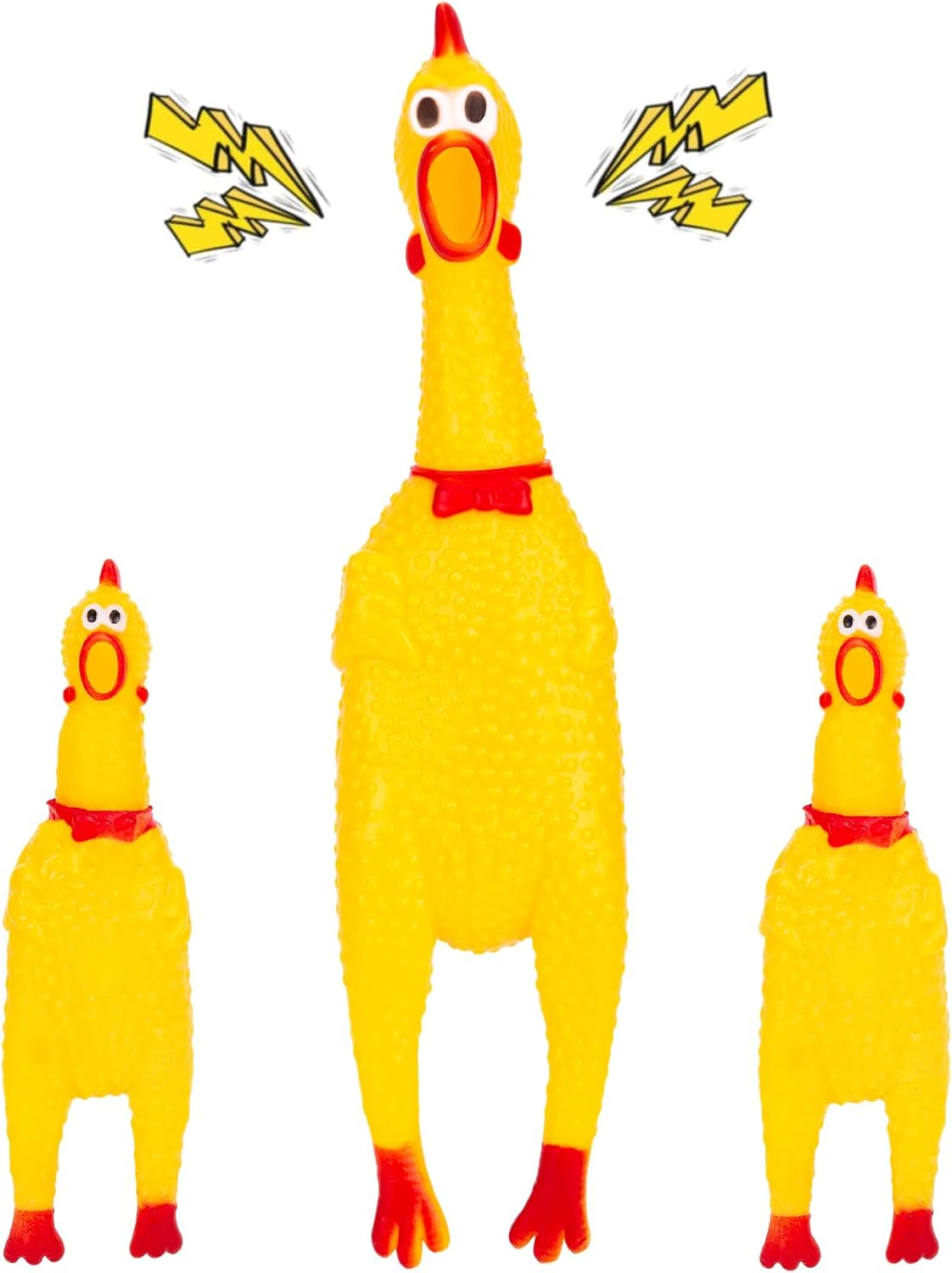 MCPINKY 3 PCS Chicken Dog Toys, Squeaky Screaming Chicken Prank Toys