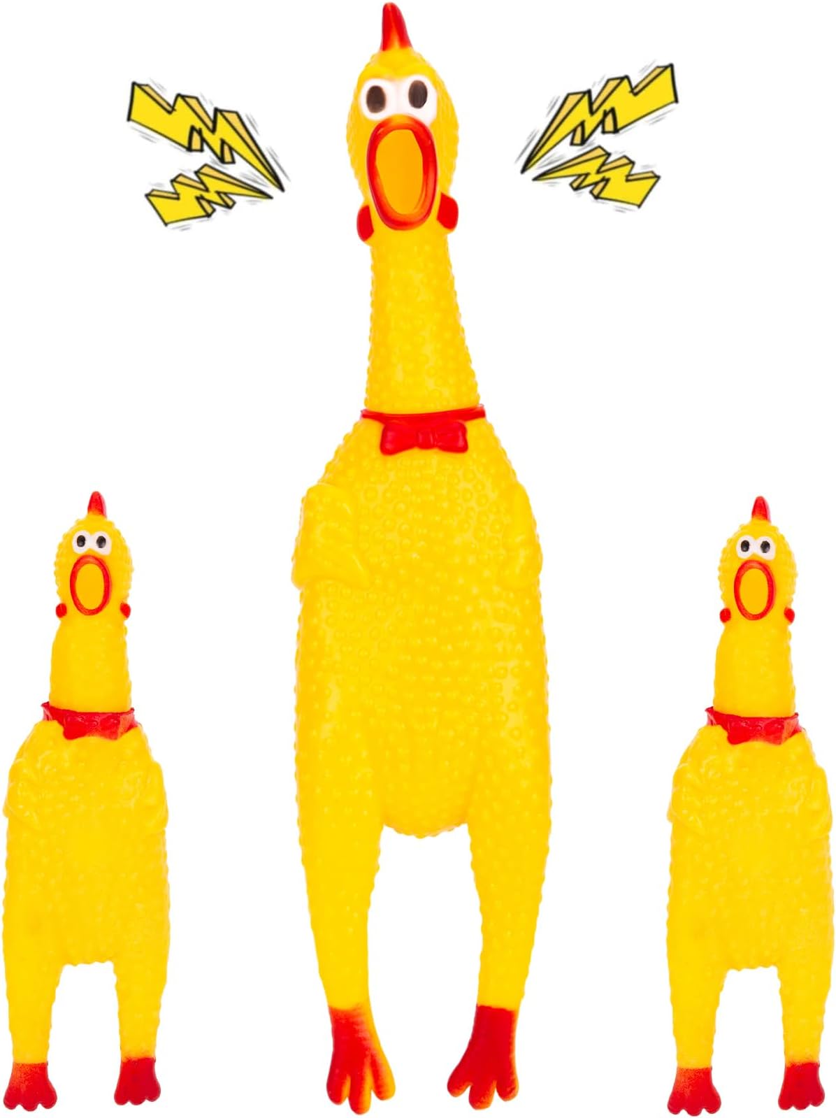MCPINKY 3PCS Chicken Dog Toys, Squeaky Chicken Toys Screaming Prank Novelty Gifts for Prank Noise Maker