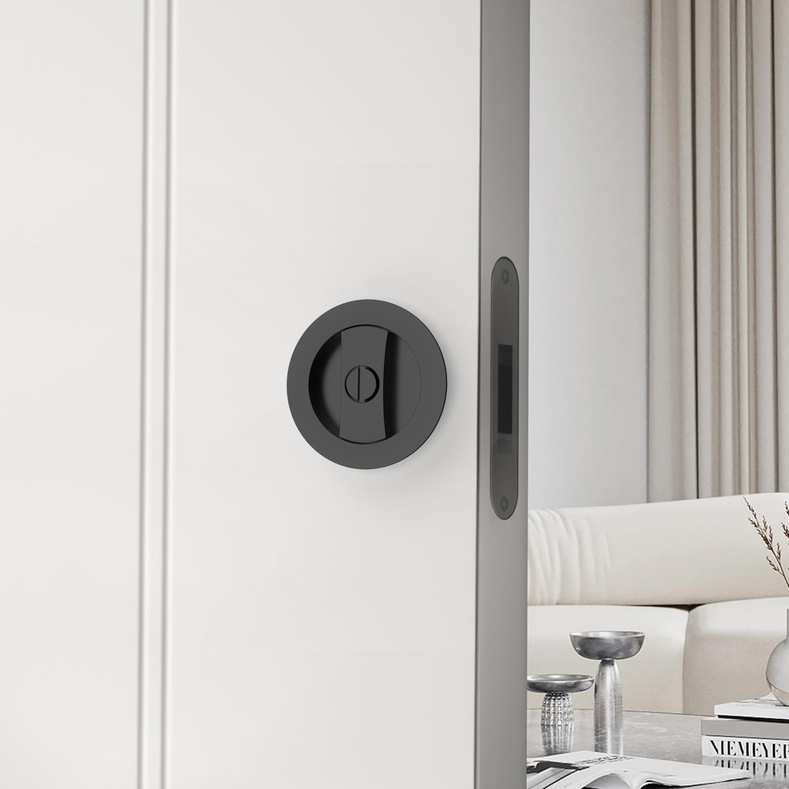 Snapklik.com : Sliding Pocket Door Lock, Matte Black Pocket Door ...