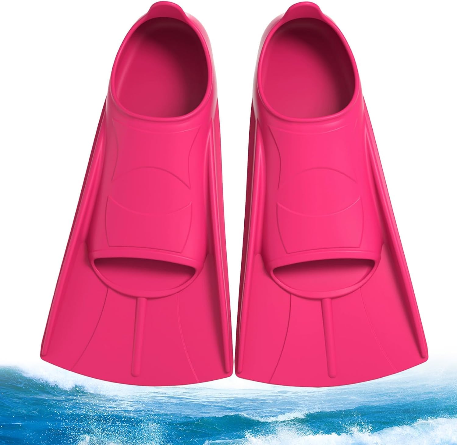 Flippers Kids Swim Fins,Children Flippers Swimming Training Fins, Comfortable Silicone Diving fin Suitable Size for Beginners Kids Adults Swimming and Diving,Trusted by Coaches - (Red -L)