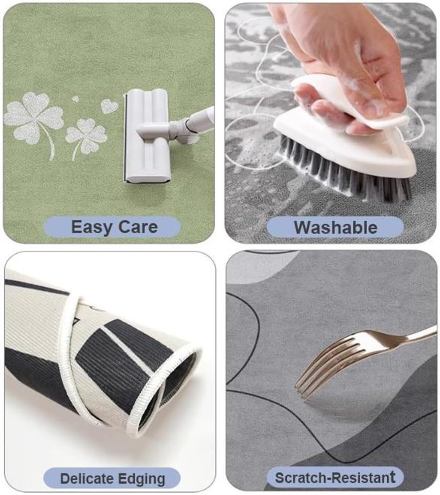 Office Home Chair Mat Low Pile Computer Gaming Chair Mat for Rolling, Anti-Slip Floor Protector Carpet Under Desk Rug for Hardwood Tile Floor (K,47inch/120cm)