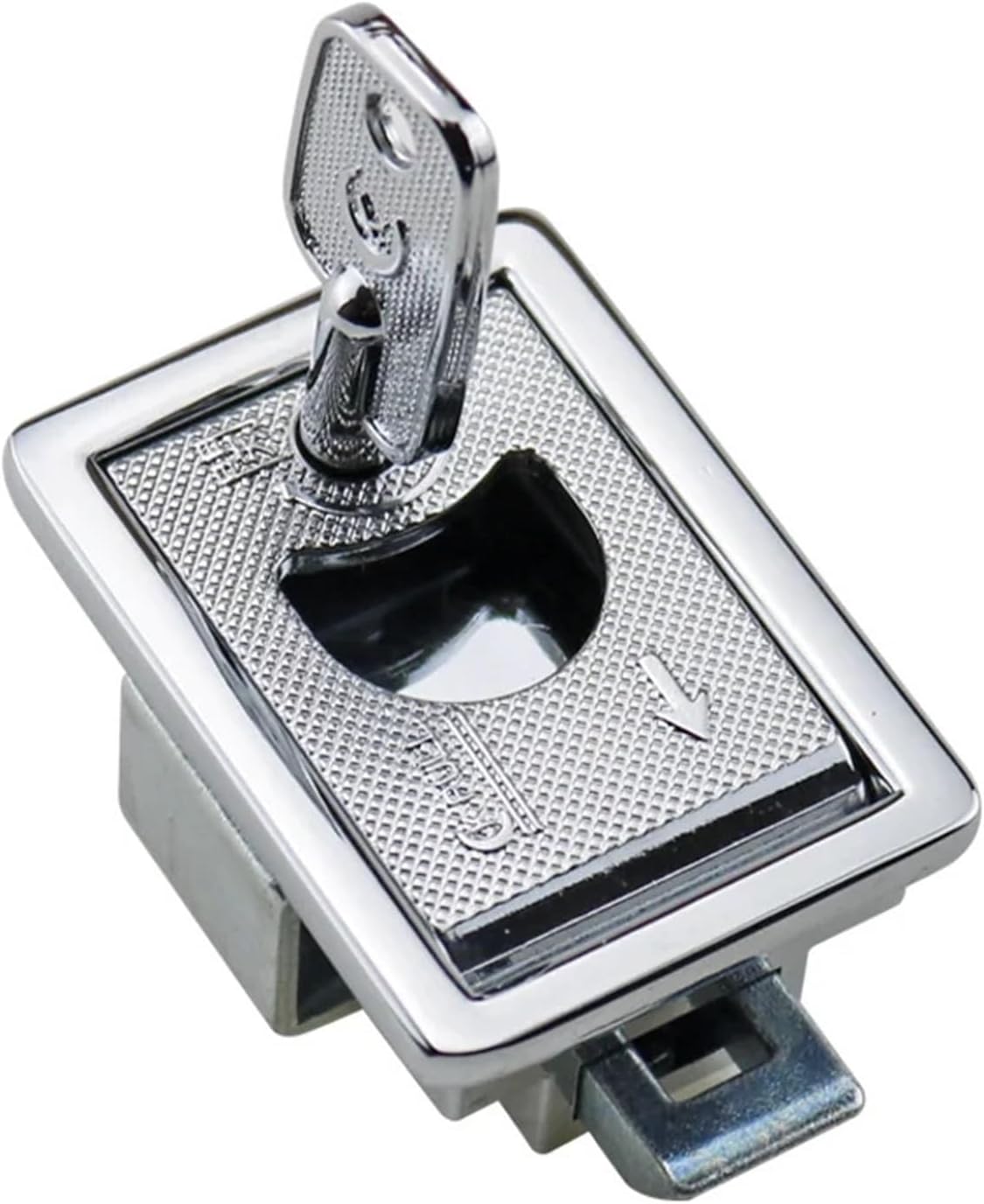 Zinc Alloy Electrical Cabinet Lock Flat Pin Buckle with Key Embedded Panel Core 1Pcs(Without Keys)