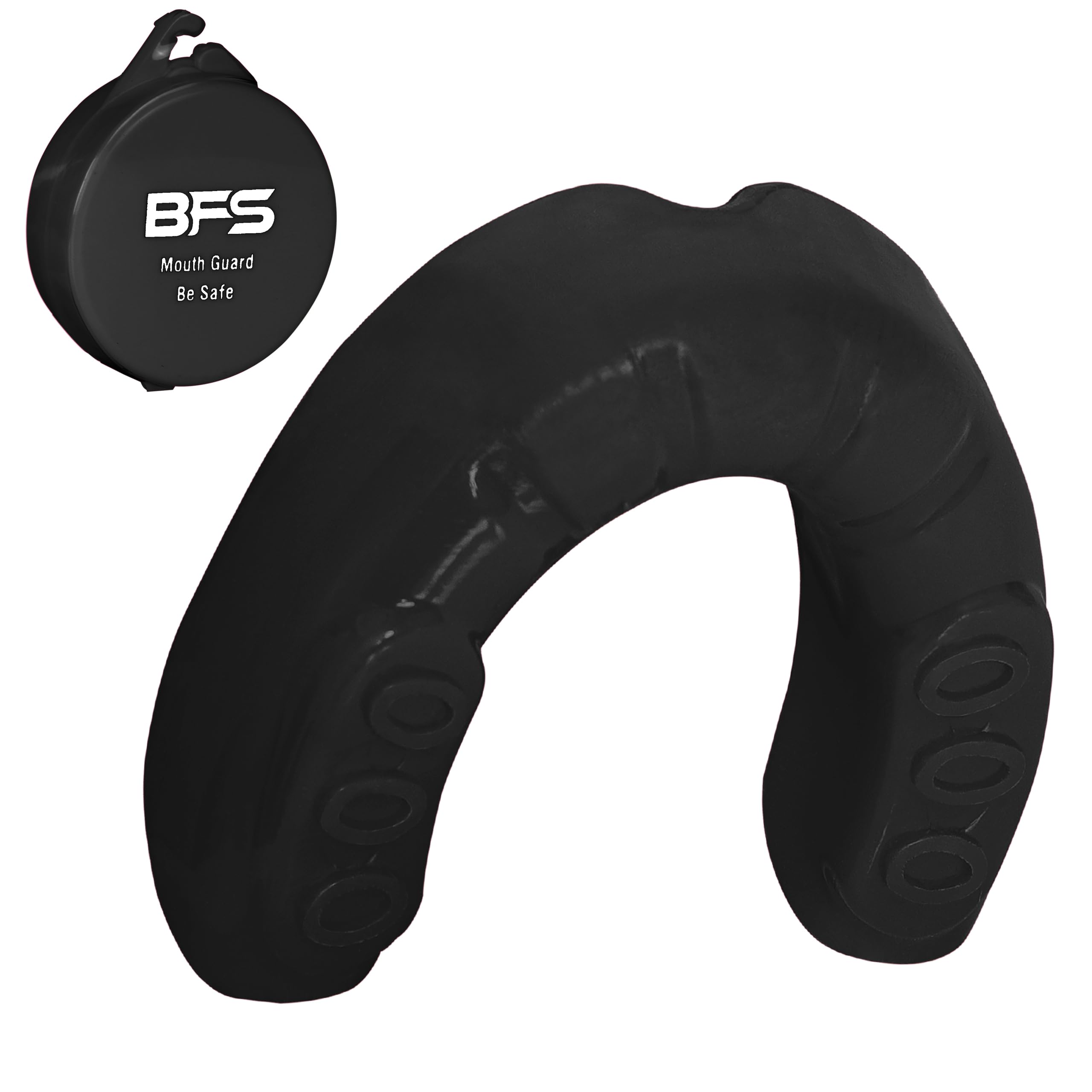 BFS IMPEX Mouth Guard Sports for Adults Best for Teeth,MMA Mouth Guard with Case for Boxing,Karate,Rugby,Football MouthGuard (Black)