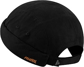 Clape 5 Panel Docker Hat Cotton Docker Cap Without Visor Sailor Hat Men Women Rolled Cuff Brimless Hat