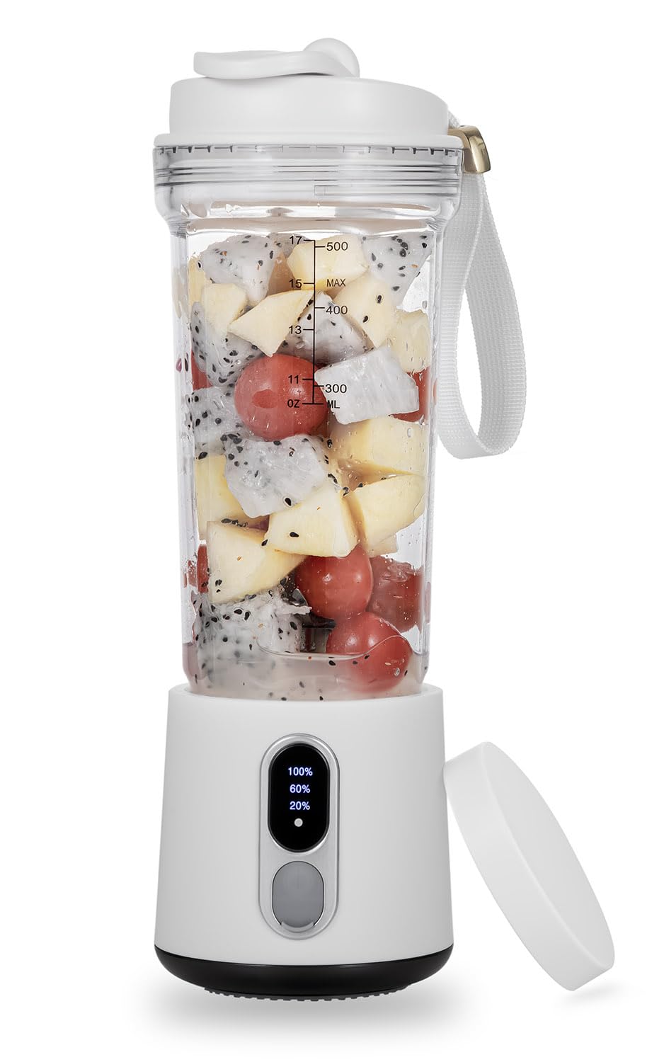 Mixseur Portable 500ml pour Shakes et Smoothies, Mixseur Personnel Rechargeable USB-C 4000mAh, 6 Lames en Acier Inoxydable, Mixseur Sans Fil de Voyage pour Salle de Sport, Extérieur, Cuisine