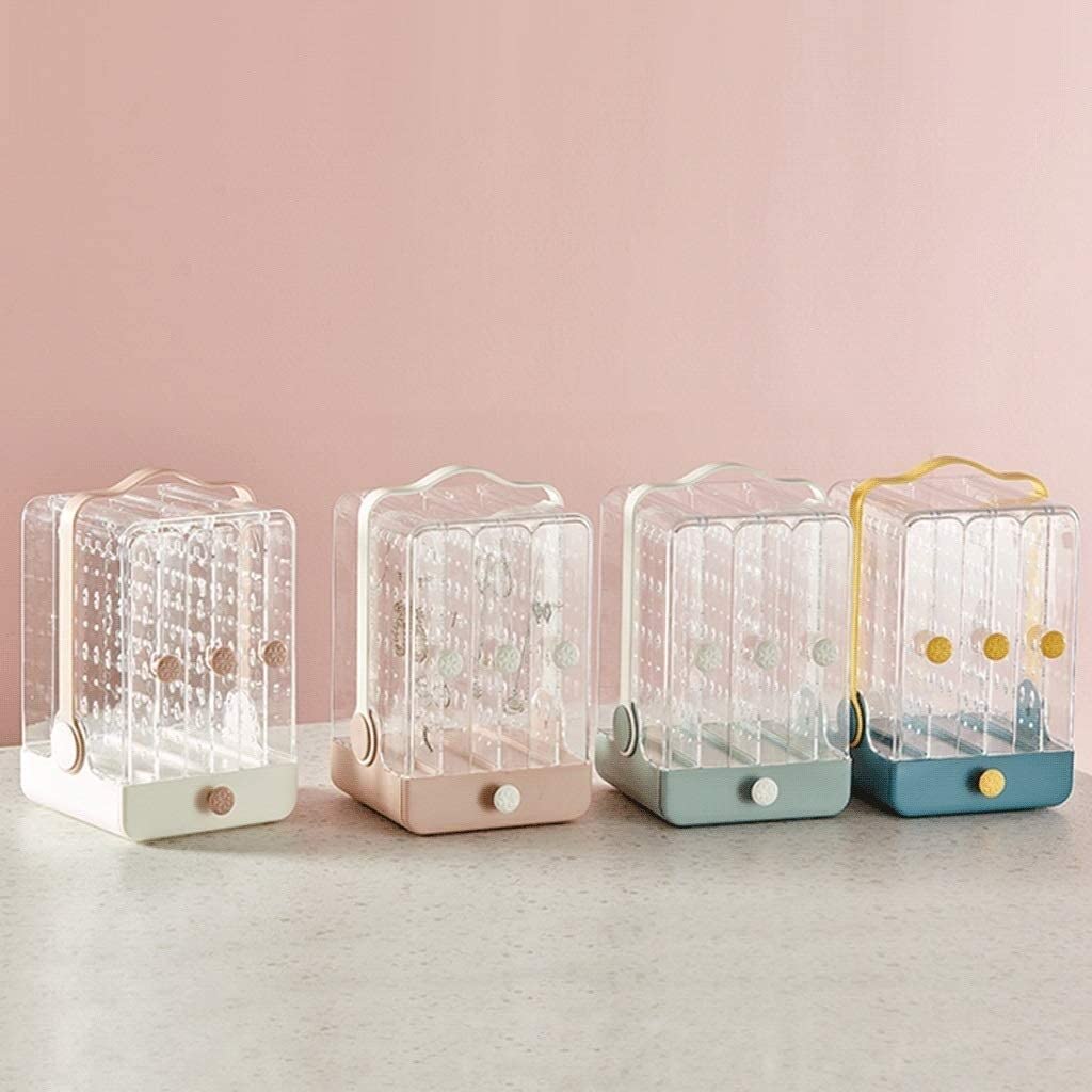 Scatola per Gioielli Espositore per Gioielli Trasparente con Cassetti Organizzatore di Gioielli per Orecchini con Braccialetti. Contenitore per Gioielli(B)
