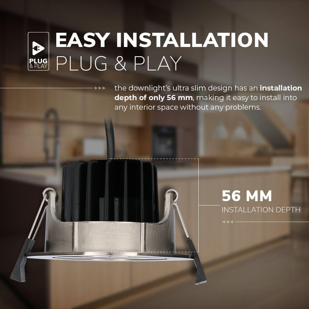 HOFTRONIC - 3er LED Einbaustrahler 230V Edelstahl IP44 Wasserdicht Dimmbar Schwenkbar 2700K Extra Warmweiß 3x8W 3x650 Lumen Bad Einbauleuchte Einbauspot für innenbereich und Außenbereich