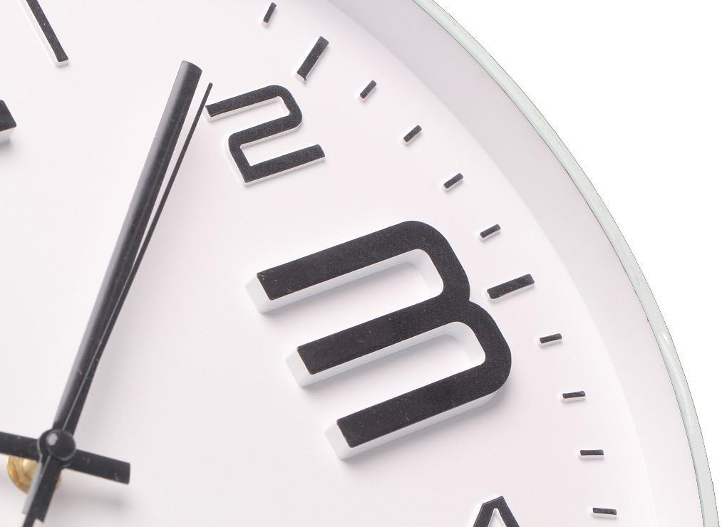 SonYo Indoor Big 3D Number Silent& Non-Ticking Wall Clock Quartz Sweep Movement Modern Wall Clocks Battery Operated 10 Inch (White)