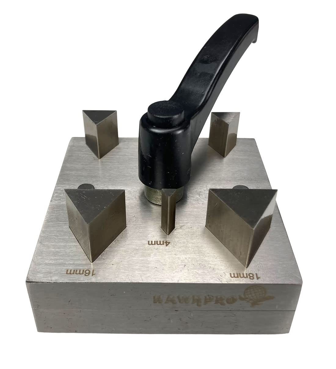 BENCH WIZARD 6 Piece Premium Triangle Disc Cutter | Includes Sizes 4mm, 8mm 10mm, 12mm, 16mm, 18mm | Clamping Mechanism with Lever | Great for Soft Metals Up to 18 Gauge