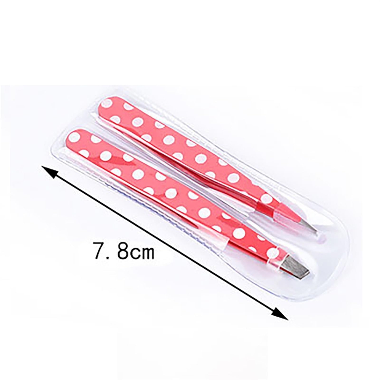 JINGYAN Pęsety Hair Removal Tweezers Eyebrow Clips Pink Dots Slanted Flat Tip Point Eye Brow Makeup Beauty Tool Set