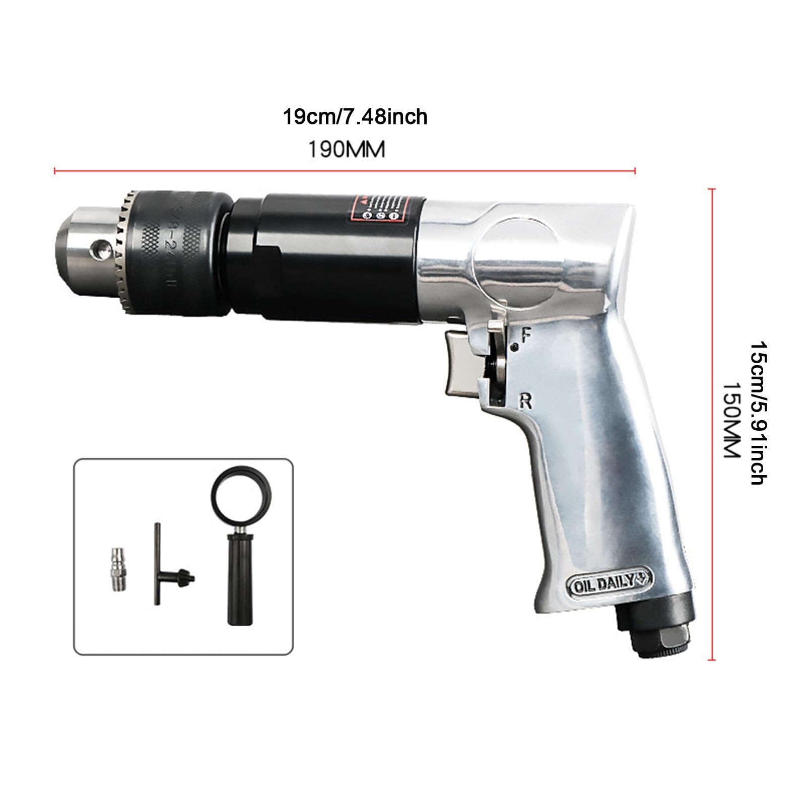 Trapano Pneumatico Da 1/2" con Funzione Reversibile E Connettore per Uso Meccanico