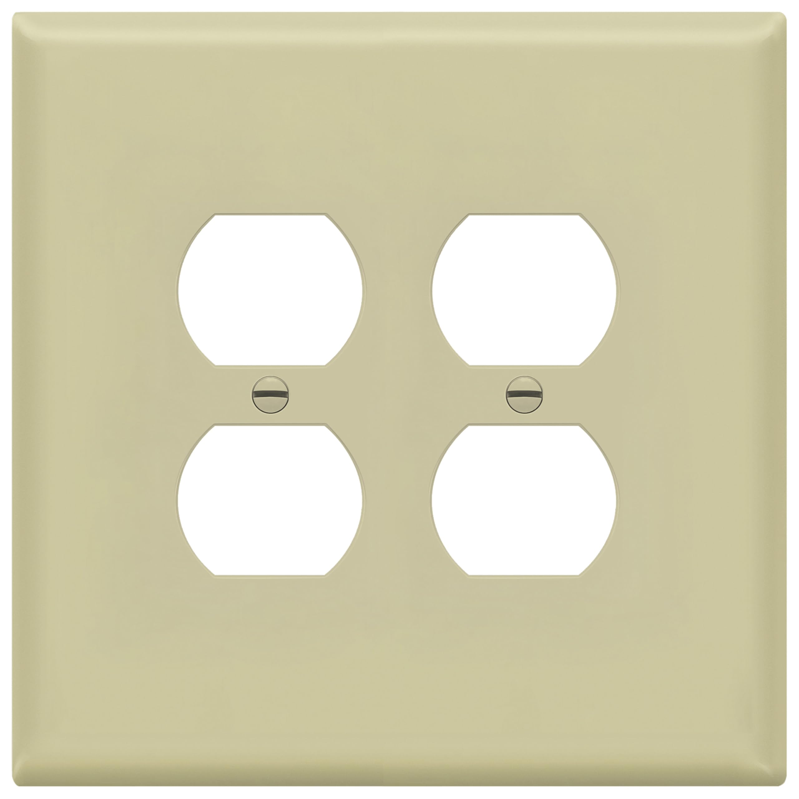 ENERLITES Plaque Murale Duplex Sans Vis, Couvercle De Sortie à Double Prise Sans Danger Pour Les Enfants, Taille Standard, 2 Voies 11,9 X 12 Cm, Thermoplastique En Polycarbonate Incassable, Certifié