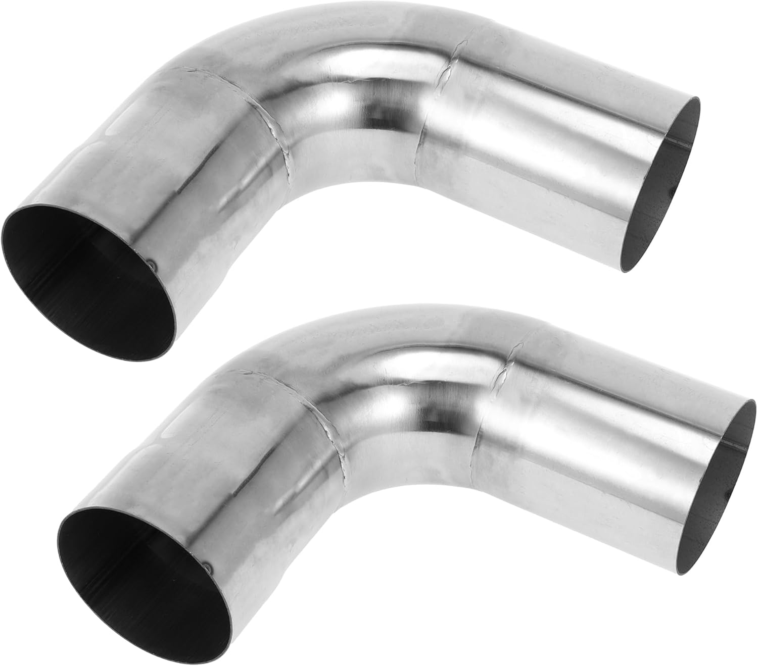 Motoforti 90 Degree Mandrel Exhaust Tube Car Exhaust Pipe Mandrel Bend DIY Custom Tubing Pipe 2.5" OD 5.91" Leg Length 304 Stainless Steel 2Pcs