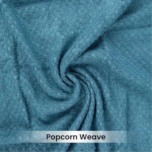 Image of Mush Hearth & Haven Bamboo Towels for Bath Large Size | 450 GSM Bamboo Bath Towel for Men & Women | Soft, Highly Absorbent & Quick Dry | Pack of 2, 70 X 140 cms (Teal & Slate Grey)